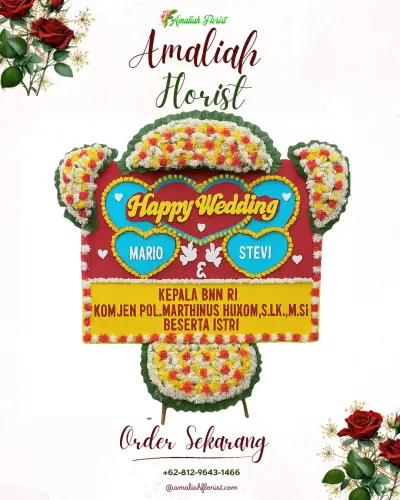 Karangan Papan Bunga Pernikahan di Sekanak Raya